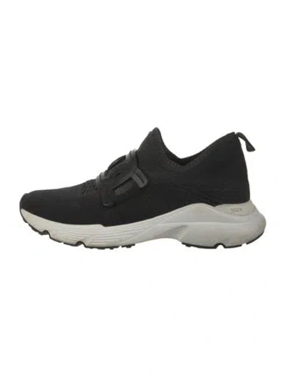 Pre-owned Tod's Mesh Leather Trim Embellishment Sneakers In Black