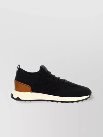 Tod's Mesh Upper Sneakers Contrast Heel Detail In Black