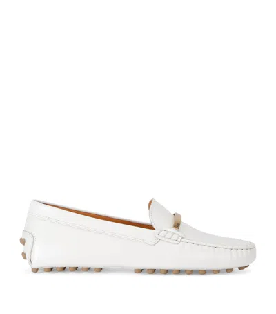 Tod's Metal-accent Gommino Moccasino Driving Shoes In White
