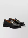 Tod's Metal Bar Leather Loafers