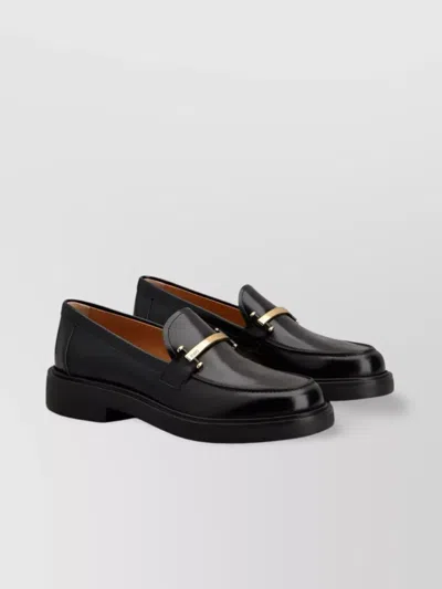 Tod's Metal Bar Leather Loafers