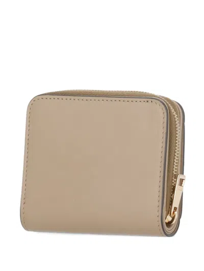 Tod's Metal-bar Leather Wallet In Neutral