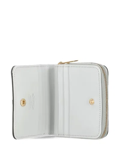 Tod's Metal-bar Leather Wallet In Neutral