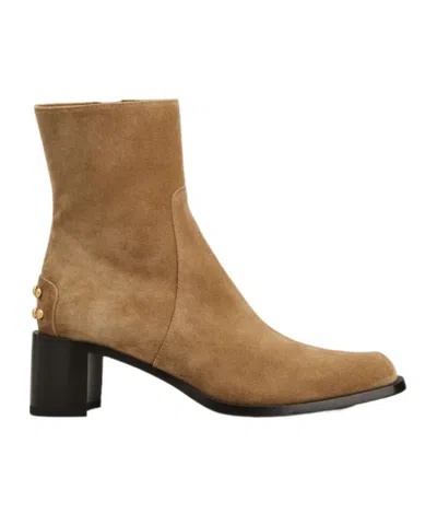 Tod's Metal Dots Ankle Boots In Suede In Brown