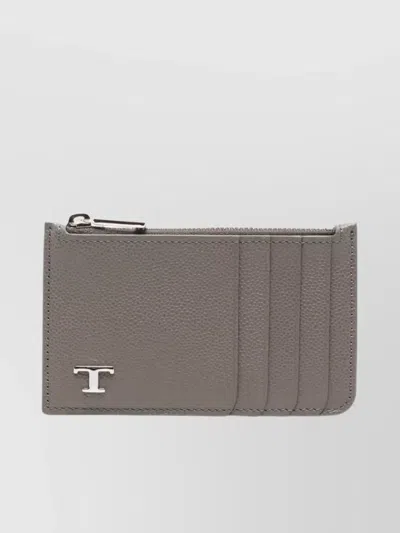 Tod's Metal Logo Card Slots Zipper