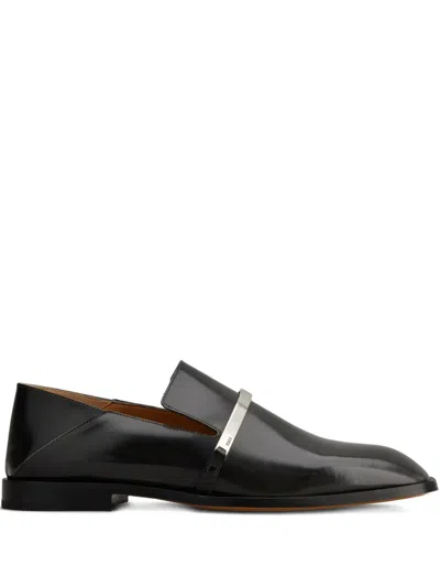 Tod's Metallic-bar Leather Loafers In Black