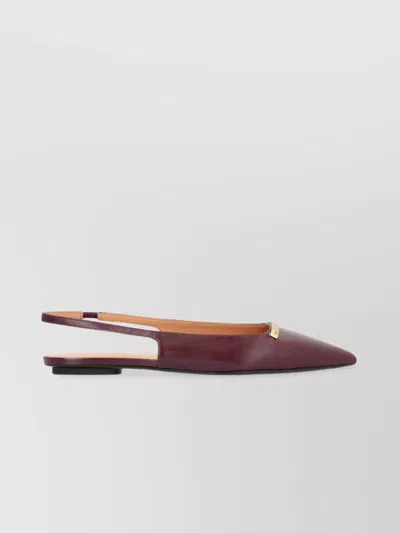 Tod's Metallic Pointed Toe Slingback Ballet Flats