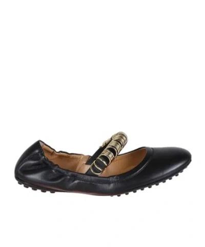 Tod's Leather Ballet Flats In Black