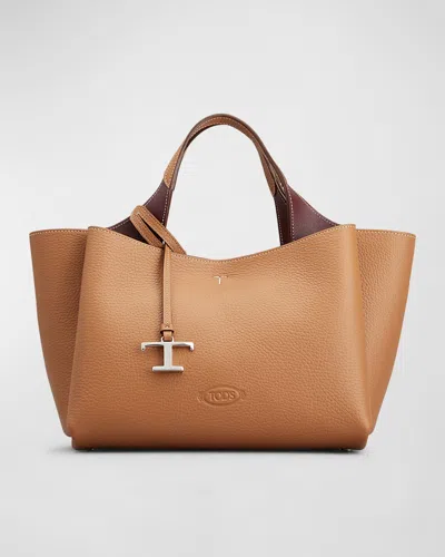 Tod's Florida Double Apa 2 Manici Mini Trac Pelle T Pend In Kenia Bordeaux