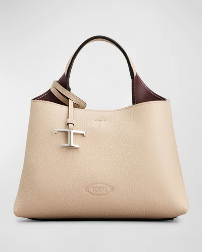 Tod's Micro Apa Leather Top-handle Bag In Naturale Bordeaux