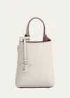 Tod's Micro Calf Leather Top-handle Bag In Bianco Calce/bord