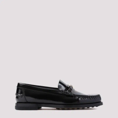 Tod's Black Micro Catena Leather Loafers