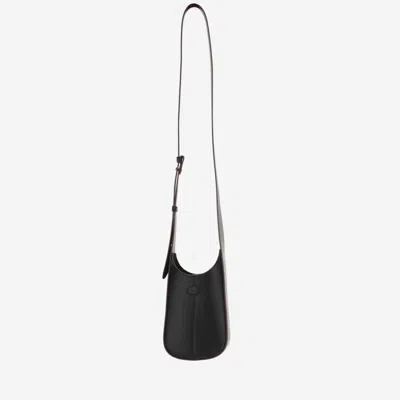 Tod's Micro Di Leather Hobo Bag In Black