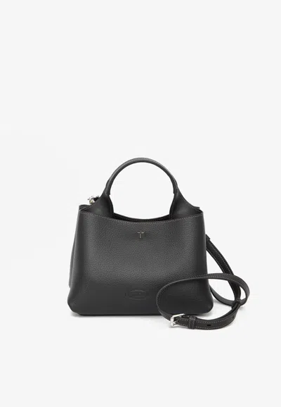 Tod's Micro Grained-leather Crossbody Bag In Black