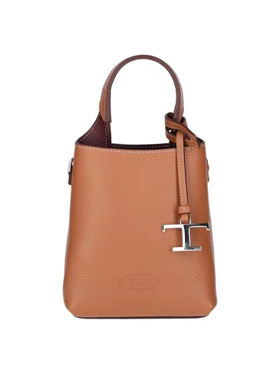 Tod's Micro Leather Bag In Brown