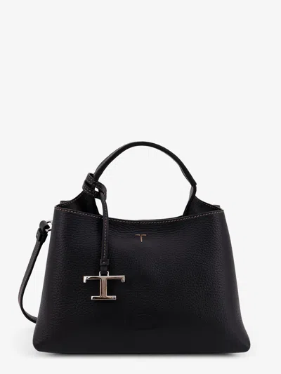 Tod's Micro Leather Crossbody Bag With Iconic Stitching On The Front In Black
