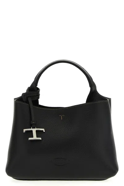Tod's Micro Leather Handbag In Black