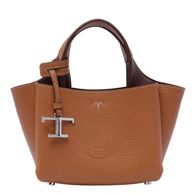 Tod's Micro Leather Handbag In Brown