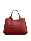 Tod's Micro Leather Shopping Bag In Red