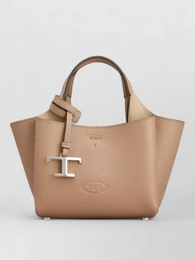 TOD'S MICRO LEATHER TOTE BAG DETACHABLE SHOULDER STRAP
