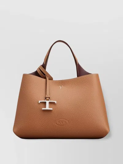 TOD'S MICRO LEATHER TOTE BAG WITH ADJUSTABLE STRAP