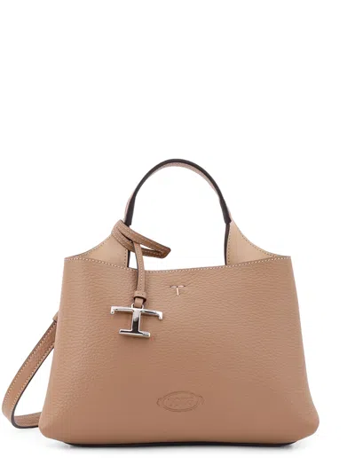 Tod's Micro Logo Tote Bag In Brown