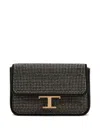 Tod's Borsa Flap T Timeless In Pelle Scamosciata Micro In Black