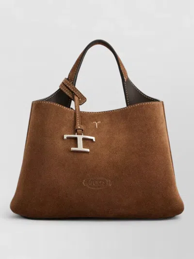 Tod's Micro Tote Bag Detachable Strap Top Handle In Brown