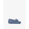 Tod's Suede Laccetto Gommino Loafers In Blue