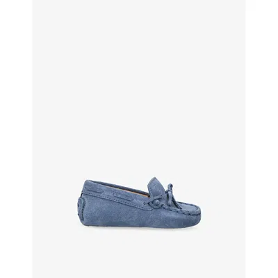 Tod's Kids' Mid Blue Baby Laccetto Gommini Suede Driving Shoes Eur 19 / 3 Uk