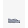 Tod's Suede Nuovo City Gommini Driving Shoes In Mid Blue