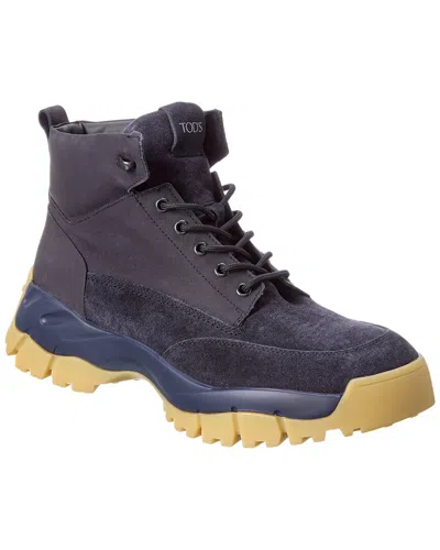 Tod's Tods Mid Mountain Suede & Canvas Boot
