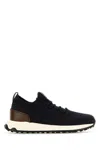 Tod's Midnight Blue Fabric Slip Ons In Notte