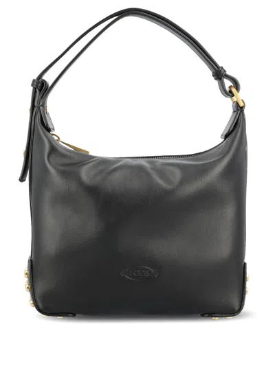 Tod's Metal Dots Mini Leather Shoulder Bag In Purple