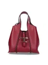 Tod's Tsb Shopping Pend. T Mini Handbags Bordeaux In Red