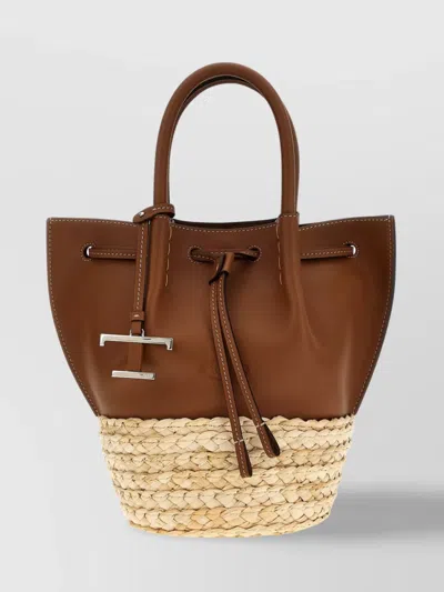 Tod's Mini Bucket Bag Dual Handles In Brown