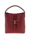 Tod's Mini Bucket Bag Textured Finish In Burgundy