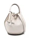 Tod's Mini Leather Bucket Bag In Neutrals