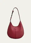 Tod's Mini Calf Leather Hobo Bag In Rumba Red