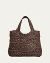 Tod's Mini Crochet Top-handle Bag In T.moro Marrone Africa
