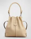 Tod's Mini Di Drawstring Bucket Bag In Naturale