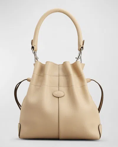 Tod's Mini Di Drawstring Bucket Bag In Naturale