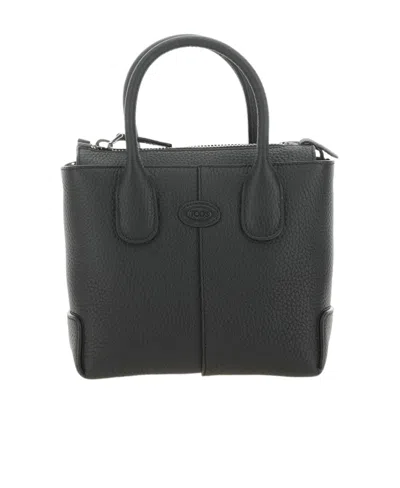 Tod's Mini Di Leather Tote Bag In Black