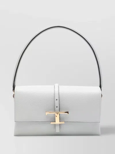 Tod's Mini Flap Bag Leather Strap In Grey