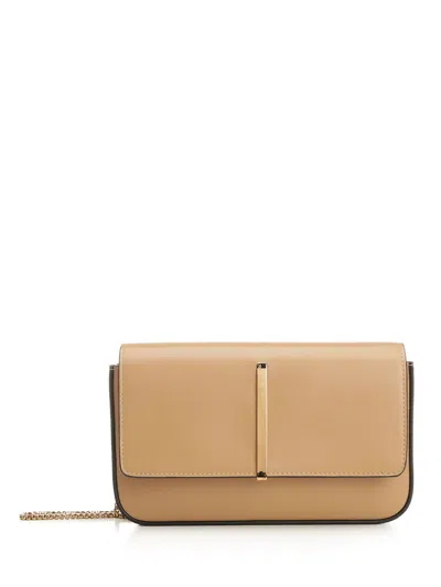 Tod's Mini Flap Bag Small Leather Goods Beige In Neutral