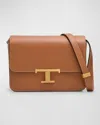 Tod's T Timeless Mini Leather Crossbody Bag In Kenia Scuro