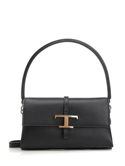 Tod's Mini Flap T Timeless Bag In Black