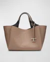 Tod's Mini Grain Leather Top-handle Bag In Creta Nero