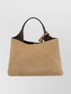 Tod's Cream Leather Top Handle Bag In Brown