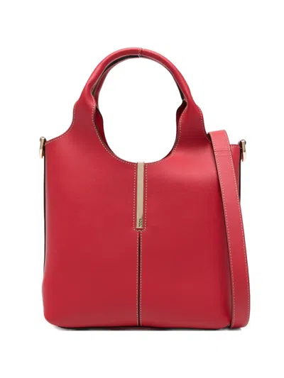 Tod's Mini Handle Detail Tote Bag In Red